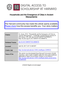 Households and the Emergence of Cities in Ancient
