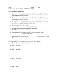 In Class Worksheet over Chapters 4 and 5