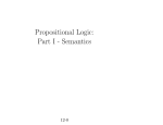 Propositional Logic: Part I - Semantics