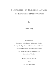Construction of Transition Matrices for Reversible Markov Chains
