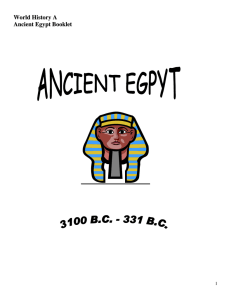 World History A Ancient Egypt Booklet