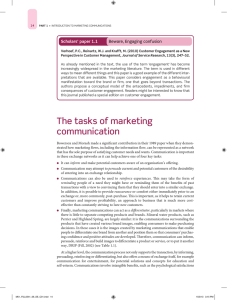 The tasks of marketing communication