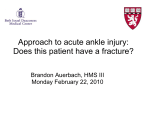 Approach to acute ankle injury