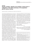 Genetic variation, selection and evolution: special issue in