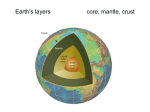 Earth`s layers core, mantle, crust