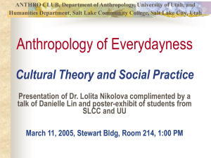 Anthropology of Everydayness Cultural Theory and Social Practice