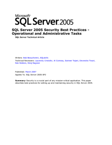 SQL Server 2005 Security Best Practices