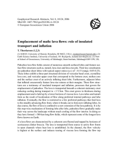 Emplacement of mafic lava flows: role of insulated transport and