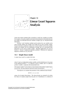 Linear Least Squares Analysis - Society for Industrial and Applied