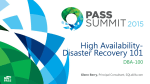 High Availability-Disaster Recovery 101