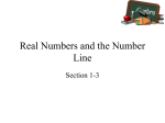 Real Numbers and the Number Line - peacock
