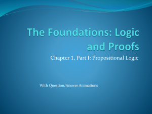 The Foundations: Logic and Proofs - UTH e