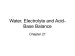 Water, Electrolyte and Acid-Base Balance