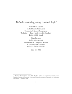 Default reasoning using classical logic