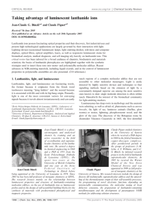 Taking advantage of luminescent lanthanide ions