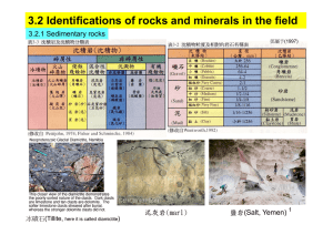 3.2 Identifications of rocks and minerals in the field