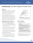 Brachytherapy: Low-Dose Therapy for Prostate Cancer fact sheet