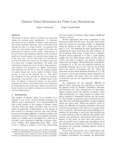 Distinct Values Estimators for Power Law Distributions