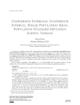 Confidence Interval, Single Population Mean, Population Standard