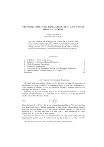 THE WEAK HOMOTOPY EQUIVALENCE OF Sn AND A SPACE