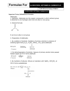 Aldehydes Ketones Carboxylic Acid