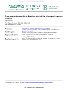 Mallet, J. (2010). Group selection and the biological species