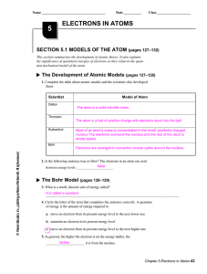 ELECTRONS IN ATOMS