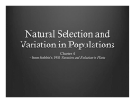 Natural Selection and Variation in Populations