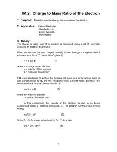 Charge to mass ratio of electron