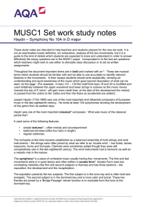 MUSC1 - Set work Analysis (2015): Haydn - Symphony No