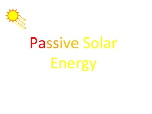 Passive Solar Energy