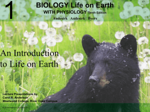 Chapter 1: An introduction to Life on Earth