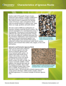 Characteristics of Igneous Rocks