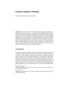 Stochastic Epidemic Modeling - American Institute of Mathematics