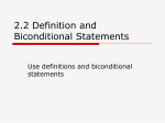 2.2 Definition and Biconditional Statements