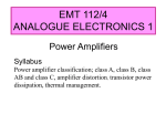 Lecture 14: Power Amplifiers - BJT