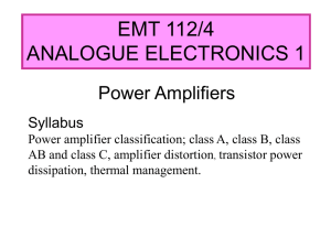 Lecture 14: Power Amplifiers - BJT