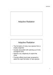 Adaptive Radiation Adaptive Radiation