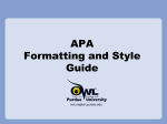 APA Formatting Style Guide