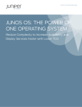 Junos OS: The Power of One Operating System