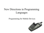 New Directions in Programming Languages