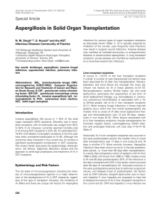 Aspergillosis in Solid Organ Transplantation