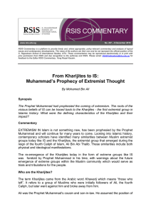 From Kharijites to IS: Muhammad`s Prophecy of Extremist Thought