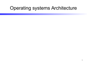 Operating systems Architecture