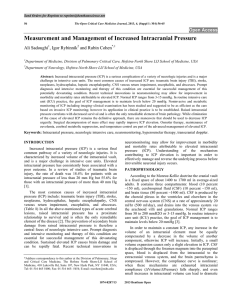 Measurement and Management of Increased Intracranial Pressure