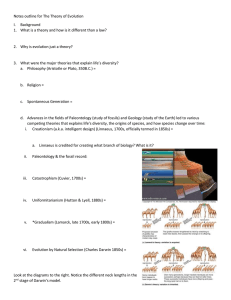 Theory of Evolution Notes Outline