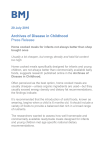 Archives of Disease in Childhood Press Release