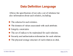 SQL -- Data Definition Language