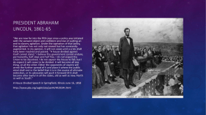 President Abraham Lincoln, 1861-65
