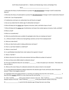Earth History Test Study Guide Parts 1 and 2